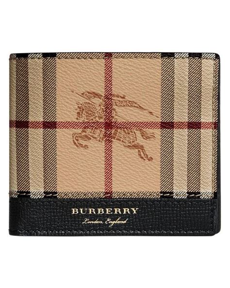 burberry haymarket check and leather international bifold wallet|burberry check and leather wallet.